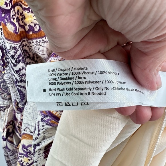 BAND OF THE FREE Paisley purple loose fit woman cottagecore maxi dress NWT M - Picture 7 of 15